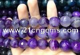 CAA3424 15 inches 14mm faceted round agate beads wholesale