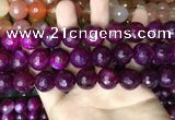 CAA3426 15 inches 14mm faceted round agate beads wholesale