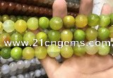 CAA3430 15 inches 14mm faceted round agate beads wholesale