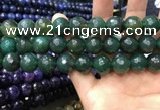 CAA3431 15 inches 14mm faceted round agate beads wholesale