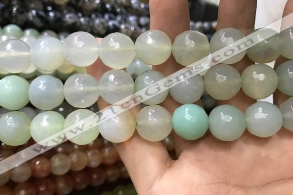 CAA3433 15 inches 14mm faceted round agate beads wholesale