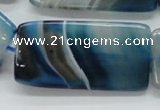 CAA344 15.5 inches 25*50mm rectangle blue line agate beads