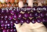 CAA3447 15 inches 16mm faceted round agate beads wholesale