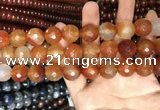 CAA3448 15 inches 16mm faceted round agate beads wholesale