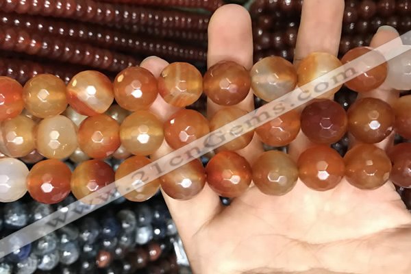 CAA3448 15 inches 16mm faceted round agate beads wholesale