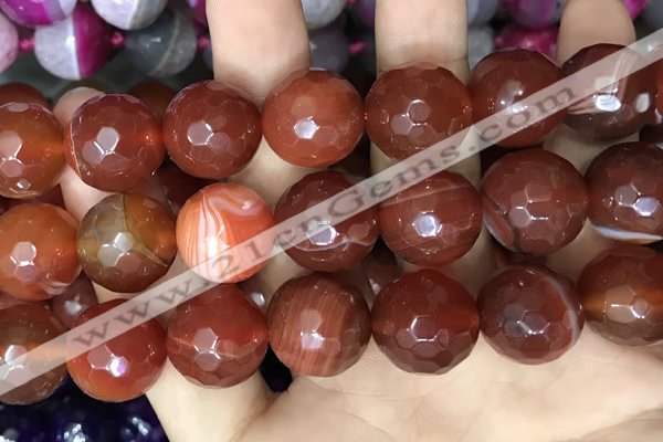 CAA3449 15 inches 16mm faceted round agate beads wholesale