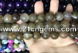 CAA3453 15 inches 16mm faceted round agate beads wholesale