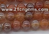 CAA3500 15.5 inches 4mm round AB-color fire agate beads wholesale