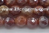 CAA3509 15.5 inches 6mm faceted round AB-color fire agate beads