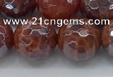 CAA3513 15.5 inches 14mm faceted round AB-color fire agate beads