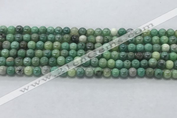 CAA3515 15.5 inches 4mm round AB-color grass agate beads wholesale