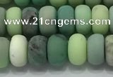 CAA3523 15.5 inches 5*8mm rondelle matte grass agate beads wholesale