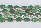 CAA3526 7.5 inches 13*18mm faceted oval grass agate beads