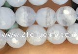 CAA3560 15.5 inches 6mm faceted round blue lace agate beads