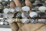 CAA3565 15.5 inches 13*18mm oval grey Botswana agate beads