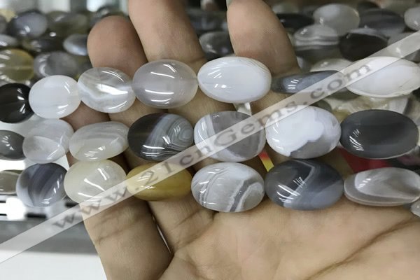 CAA3565 15.5 inches 13*18mm oval grey Botswana agate beads