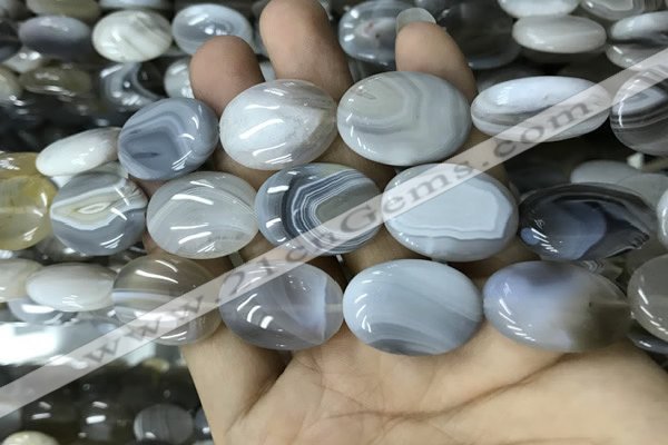 CAA3567 15.5 inches 18*25mm oval grey Botswana agate beads