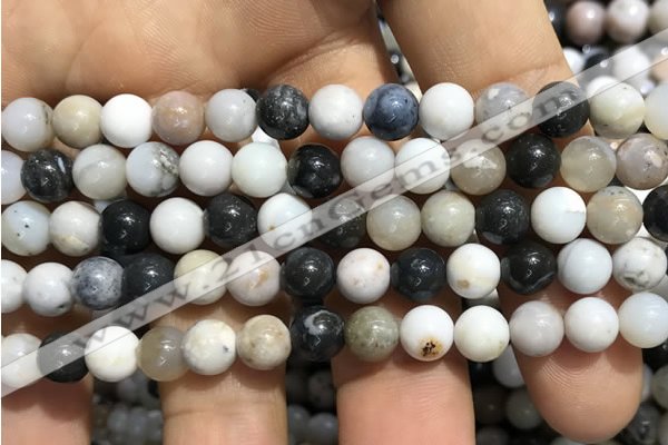 CAA3576 15.5 inches 6mm round parral dendrite agate beads