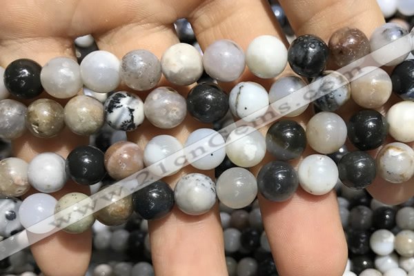 CAA3577 15.5 inches 8mm round parral dendrite agate beads