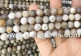 CAA3588 15.5 inches 8mm round matte ocean fossil agate beads