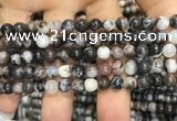 CAA3592 15.5 inches 6mm round black zebra agate beads wholesale