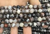 CAA3593 15.5 inches 8mm round black zebra agate beads wholesale