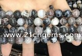 CAA3594 15.5 inches 10mm round black zebra agate beads wholesale