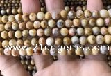 CAA3602 15.5 inches 6mm round yellow crazy lace agate beads