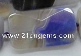 CAA363 15.5 inches 25*50mm faceted rectangle violet line agate beads