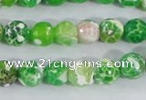 CAA370 15.5 inches 8mm faceted round fire crackle agate beads