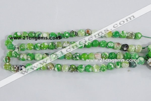 CAA370 15.5 inches 8mm faceted round fire crackle agate beads