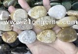 CAA3724 25*35mm - 30*40mm freeform chrysanthemum agate beads