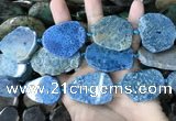 CAA3728 25*28mm - 35*45mm freeform chrysanthemum agate slab beads