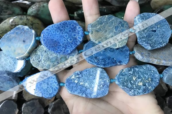 CAA3728 25*28mm - 35*45mm freeform chrysanthemum agate slab beads