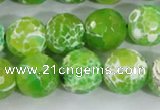 CAA373 15.5 inches 14mm faceted round fire crackle agate beads