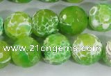 CAA373 15.5 inches 14mm faceted round fire crackle agate beads