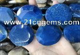 CAA3735 40*50mm - 42*55mm faceted freeform chrysanthemum agate beads