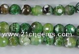CAA375 15.5 inches 8mm faceted round fire crackle agate beads
