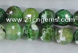 CAA379 15.5 inches 16mm faceted round fire crackle agate beads