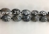 CAA3799 15*25mm - 18*28mm faceted rice dragon veins agate beads