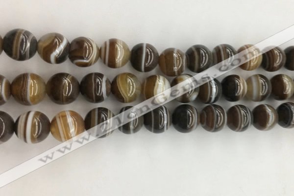 CAA3801 15.5 inches 10mm round line agate beads wholesale