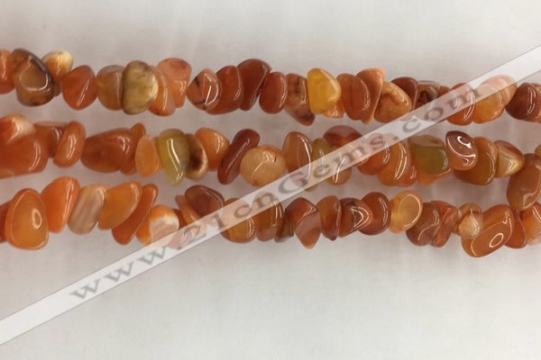 CAA3806 15.5 inches 4*6mm - 8*10mm chips red agate beads wholesale