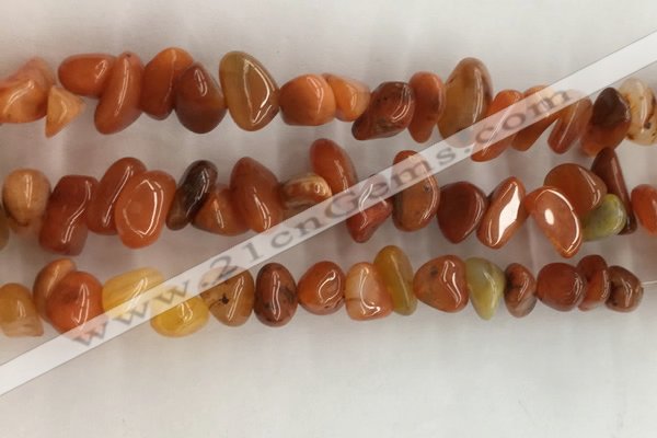 CAA3807 15.5 inches 8*12mm - 10*14mm chips red agate beads wholesale