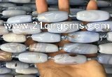 CAA3815 15.5 inches 12*40mm rice blue agate beads wholesale