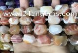 CAA3820 13*17mm - 18*22mm faceted nuggets line agate beads