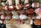 CAA3821 13*17mm - 18*22mm faceted nuggets line agate beads