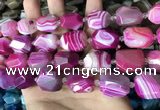 CAA3826 13*17mm - 18*22mm faceted nuggets line agate beads