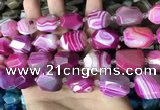 CAA3826 13*17mm - 18*22mm faceted nuggets line agate beads