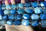 CAA3827 13*17mm - 18*22mm faceted nuggets line agate beads