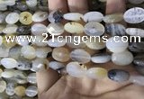 CAA3834 15.5 inches 10*14mm faceted oval montana agate beads